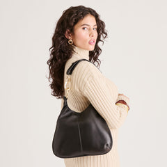 JOHNNIE SHOULDER BAG BLACK LEATHER