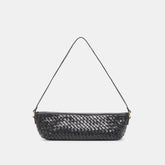 SAVAII WOVEN SHOULDER BAG BLACK WOVEN LEATHER