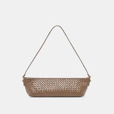 SAVAII WOVEN SHOULDER BAG BROWN WOVEN LEATHER