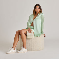 NOTICE PEARL SNEAKERS OFF WHITE SATIN