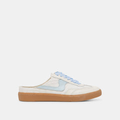 NOTICE SLIDE SNEAKERS WHITE BLUE EYELET
