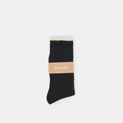 PRAIRIE SOCKS 2 PACK BLACK BURGUNDY