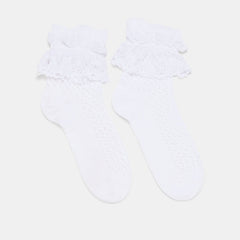 WHIMSY LACE ANKLET SOCKS WHITE