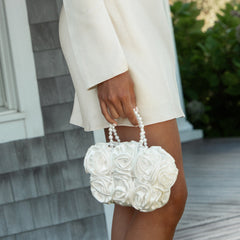 AUBREY HANDBAG WHITE SATIN