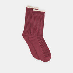 PRAIRIE SOCKS 2 PACK BLACK BURGUNDY