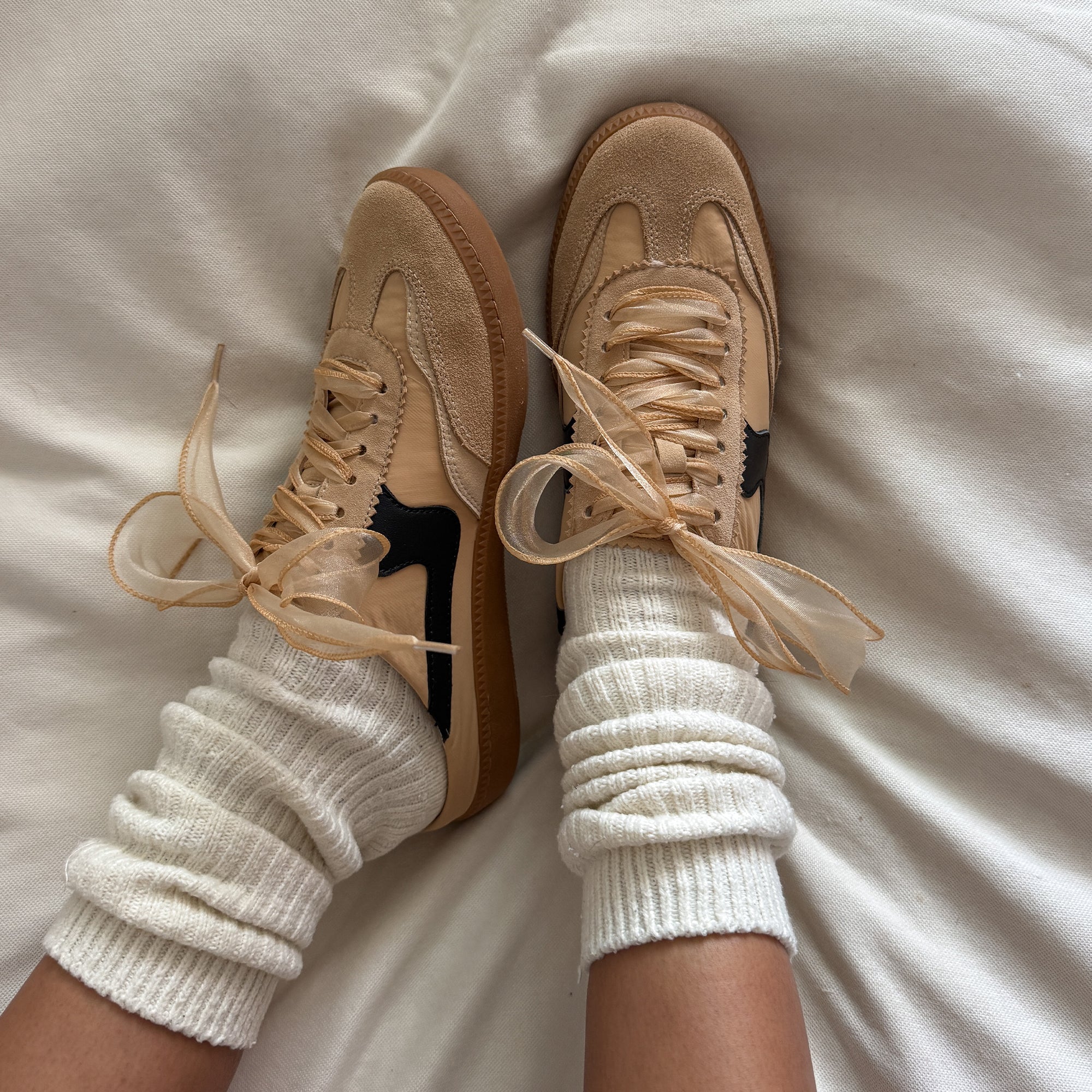 NOTICE SLIDE SNEAKERS TAN MULTI SUEDE