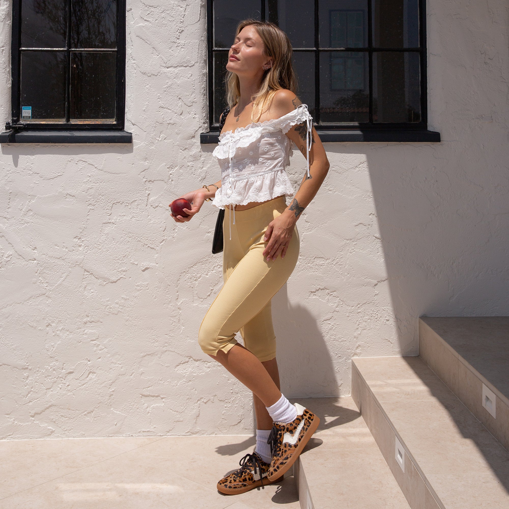 NOTICE STITCH SNEAKERS DK LEOPARD CALF HAIR