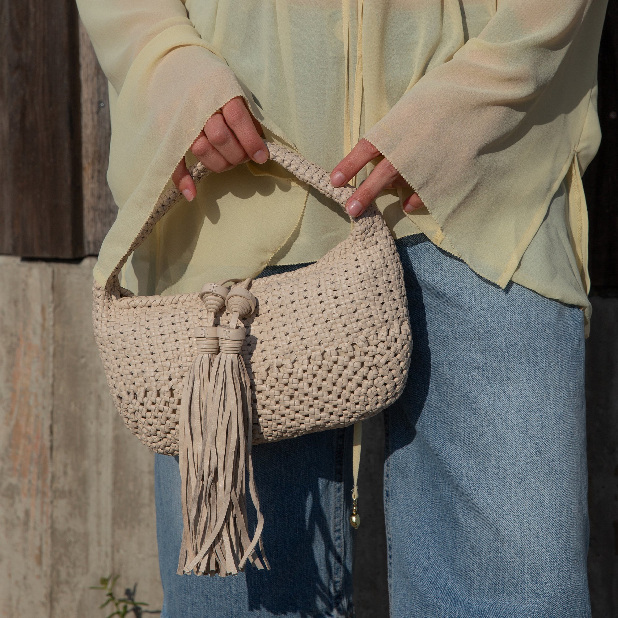 ZENIA HANDBAG BONE LEATHER
