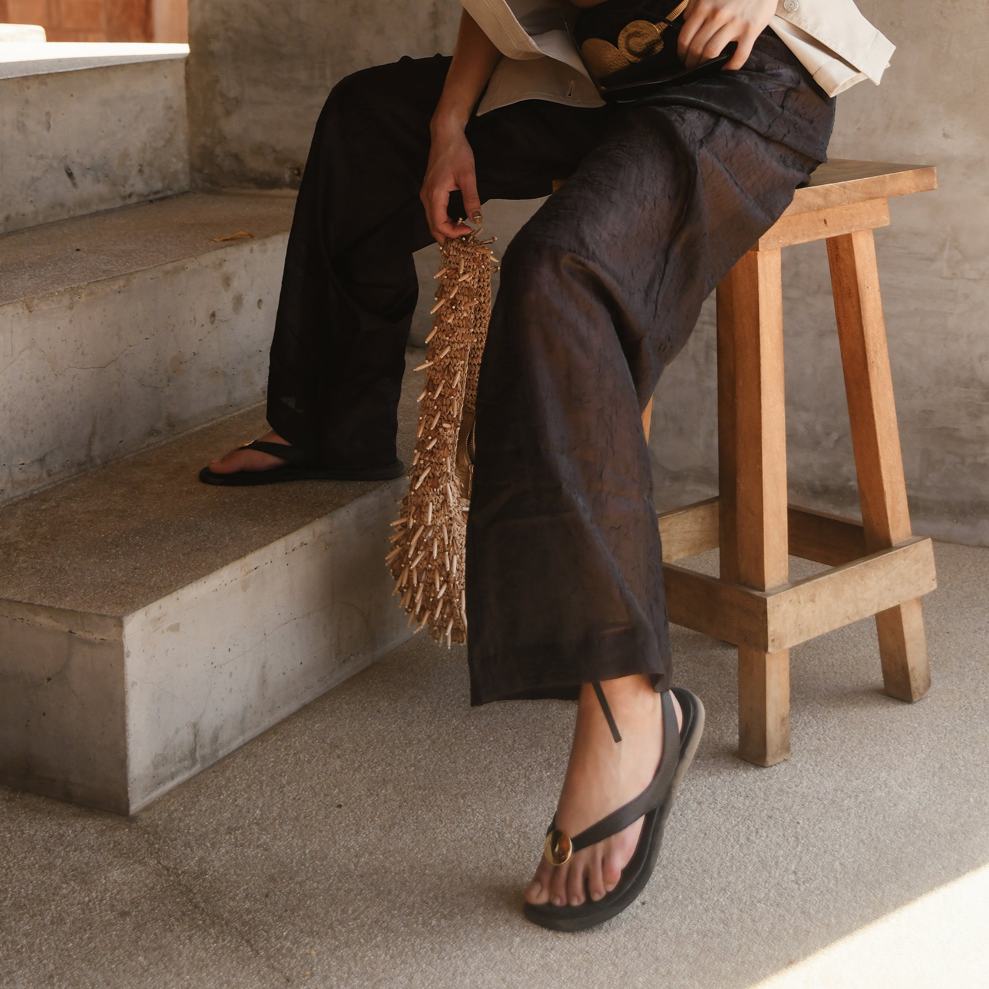 JUDY SANDALS BLACK LEATHER