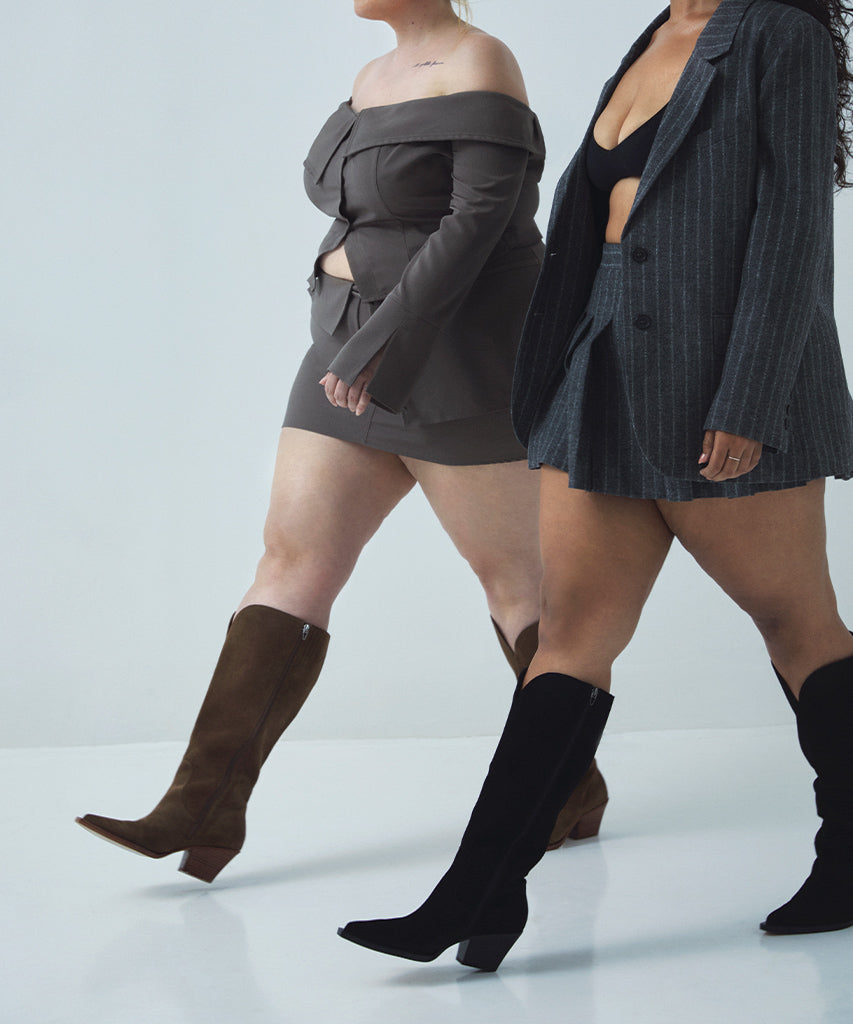 RAJ WIDE CALF BOOTS ONYX SUEDE