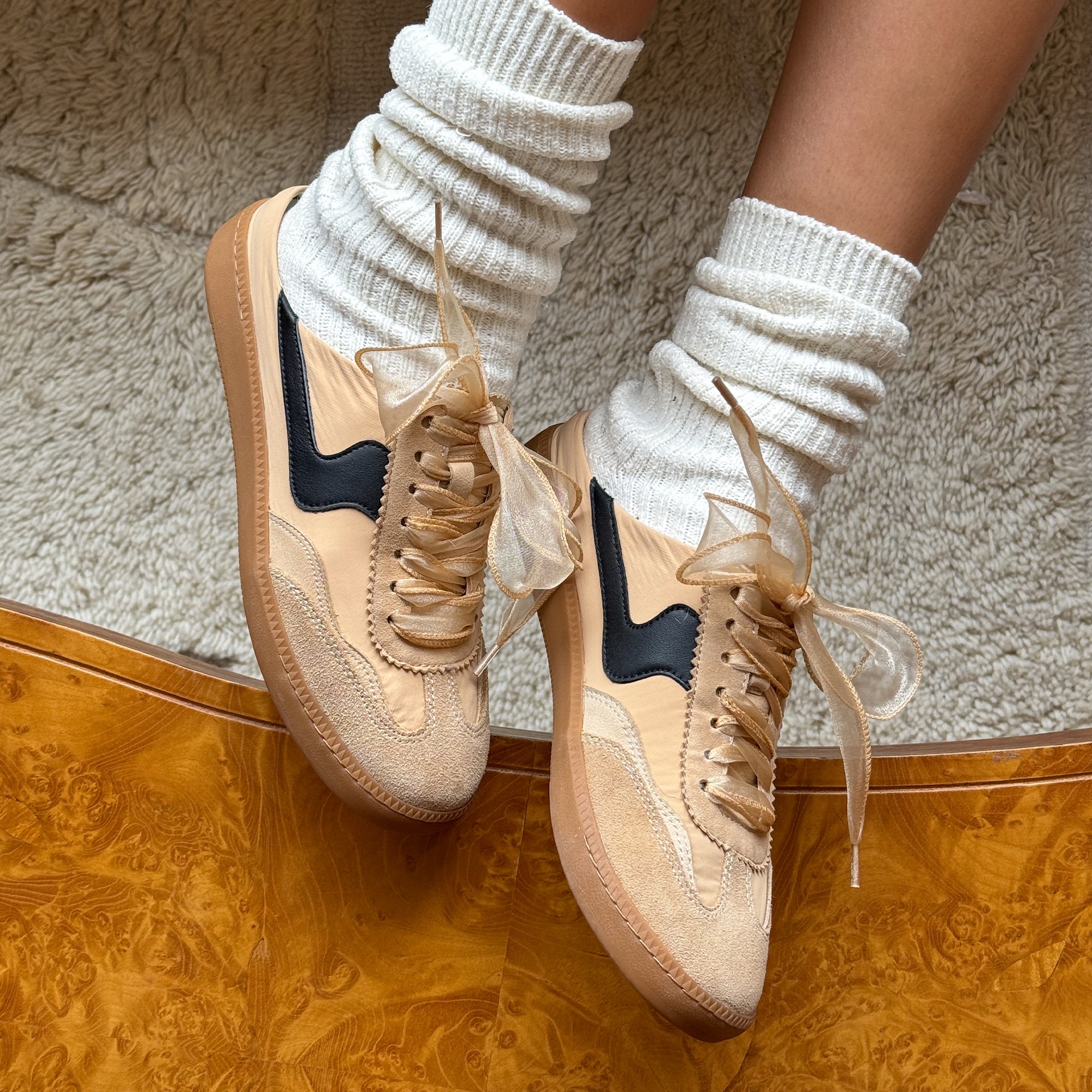 NOTICE SLIDE SNEAKERS TAN MULTI SUEDE