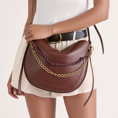 ROPE + CHAIN BAG CHARM BURGUNDY MULTI