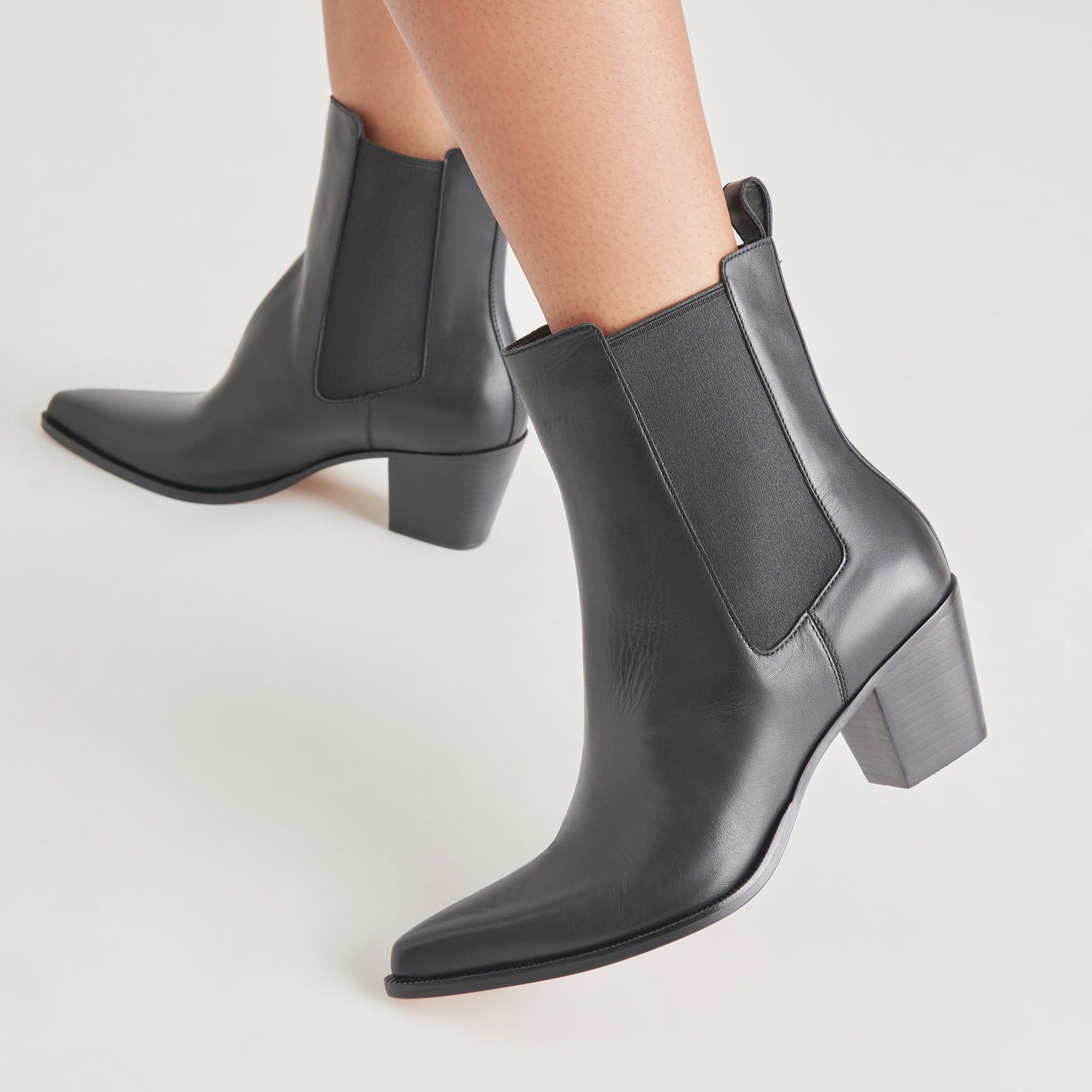 SHADIE H2O WIDE BOOTIES BLACK LEATHER