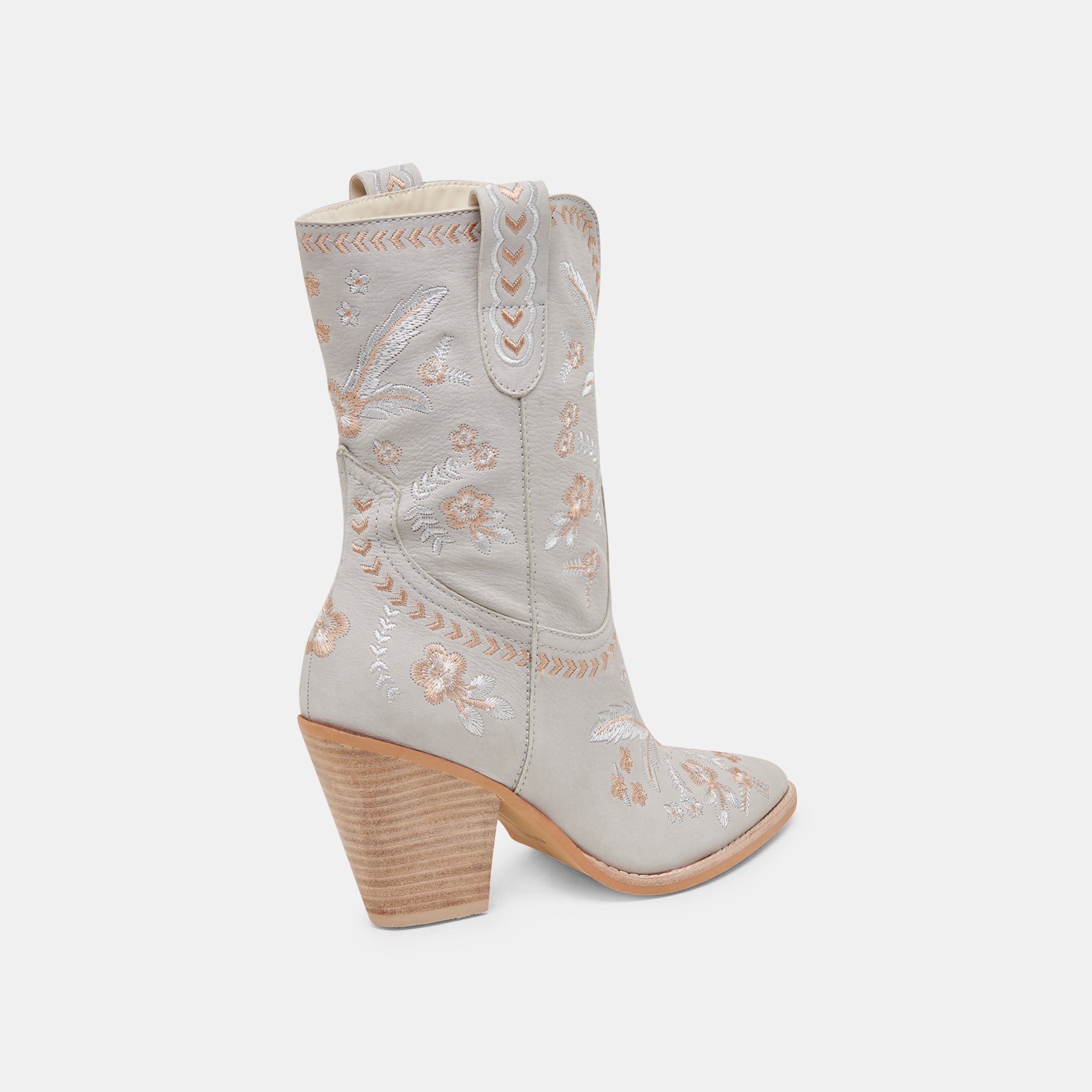 JESSEY FLORAL BOOTS LIGHT BLUE NUBUCK