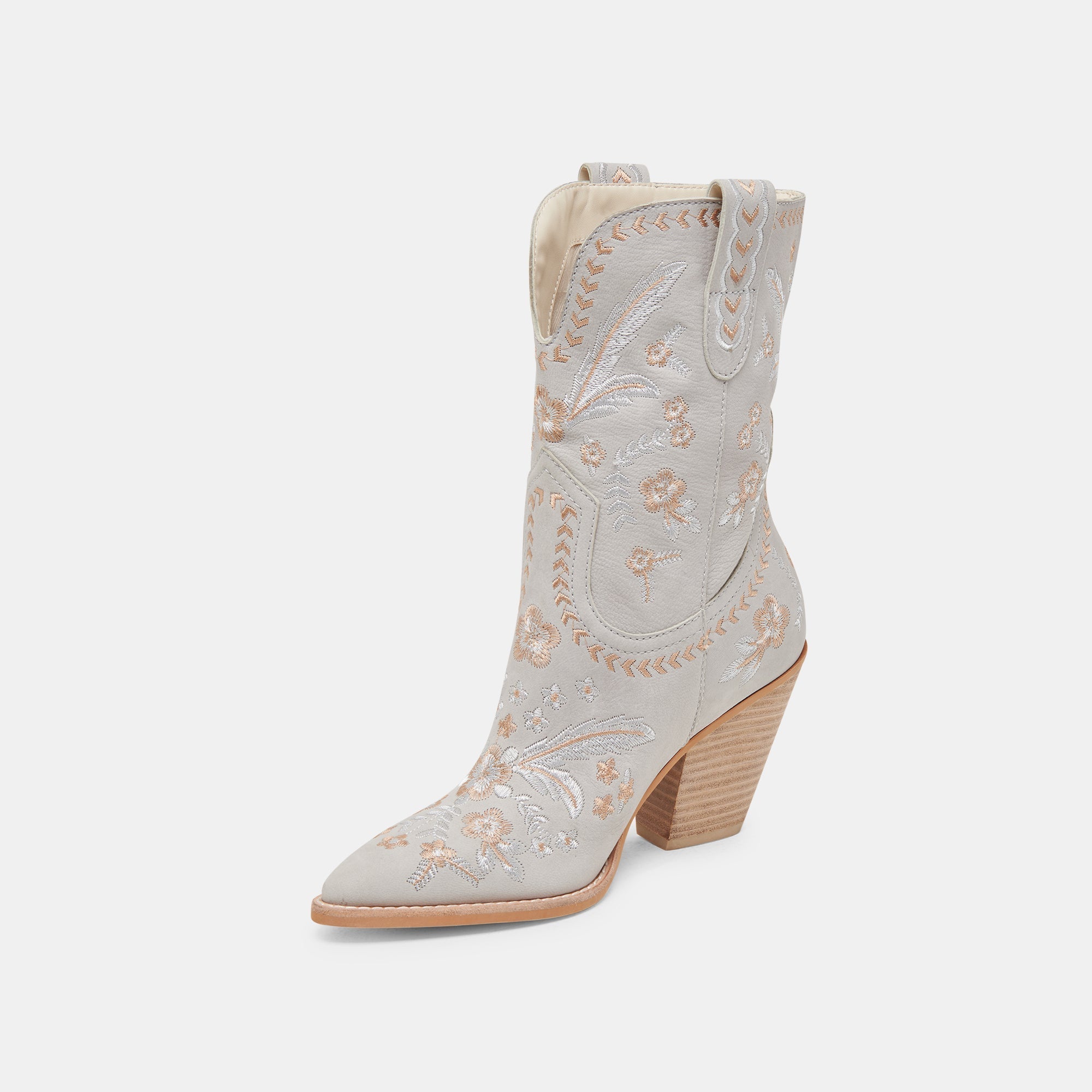 JESSEY FLORAL BOOTS LIGHT BLUE NUBUCK