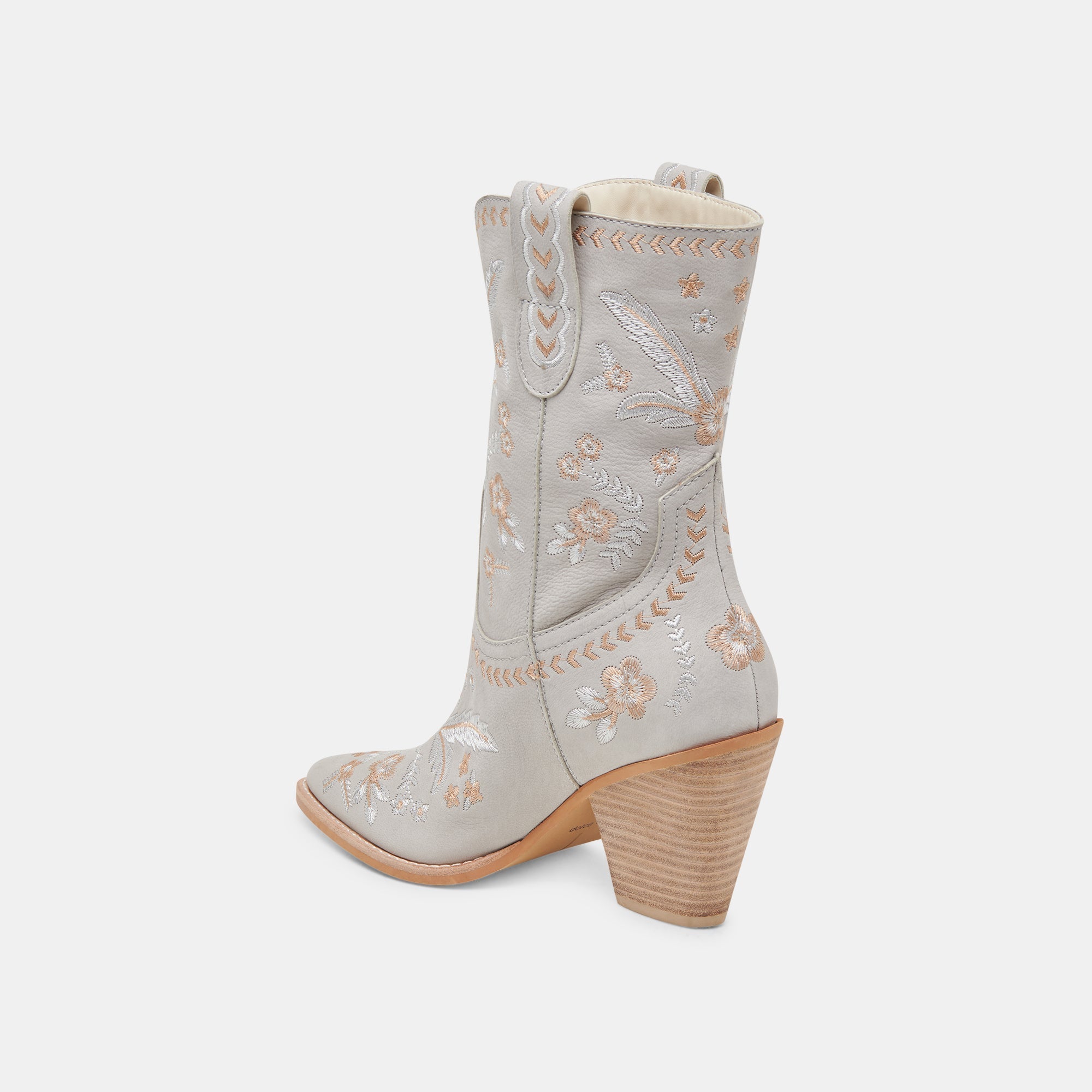 JESSEY FLORAL BOOTS LIGHT BLUE NUBUCK