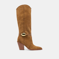 JODY WIDE CALF BOOTS LT BROWN SUEDE