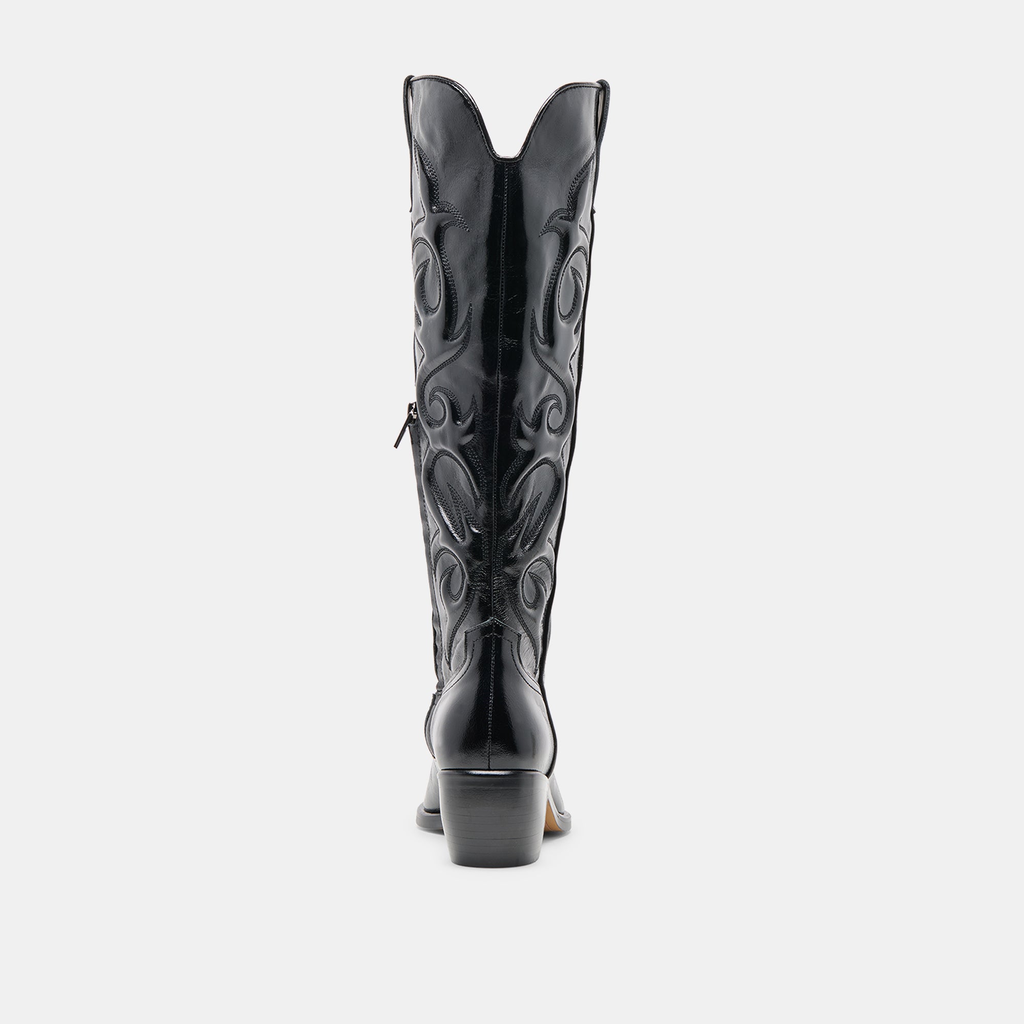 MIRLA WIDE CALF BOOTS BLACK LEATHER