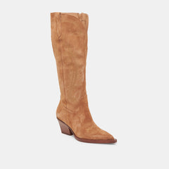 RYATT WIDE CALF BOOTS PECAN SUEDE