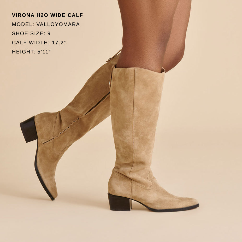 VIRONA H2O WIDE CALF BOOTS DK TAUPE SUEDE