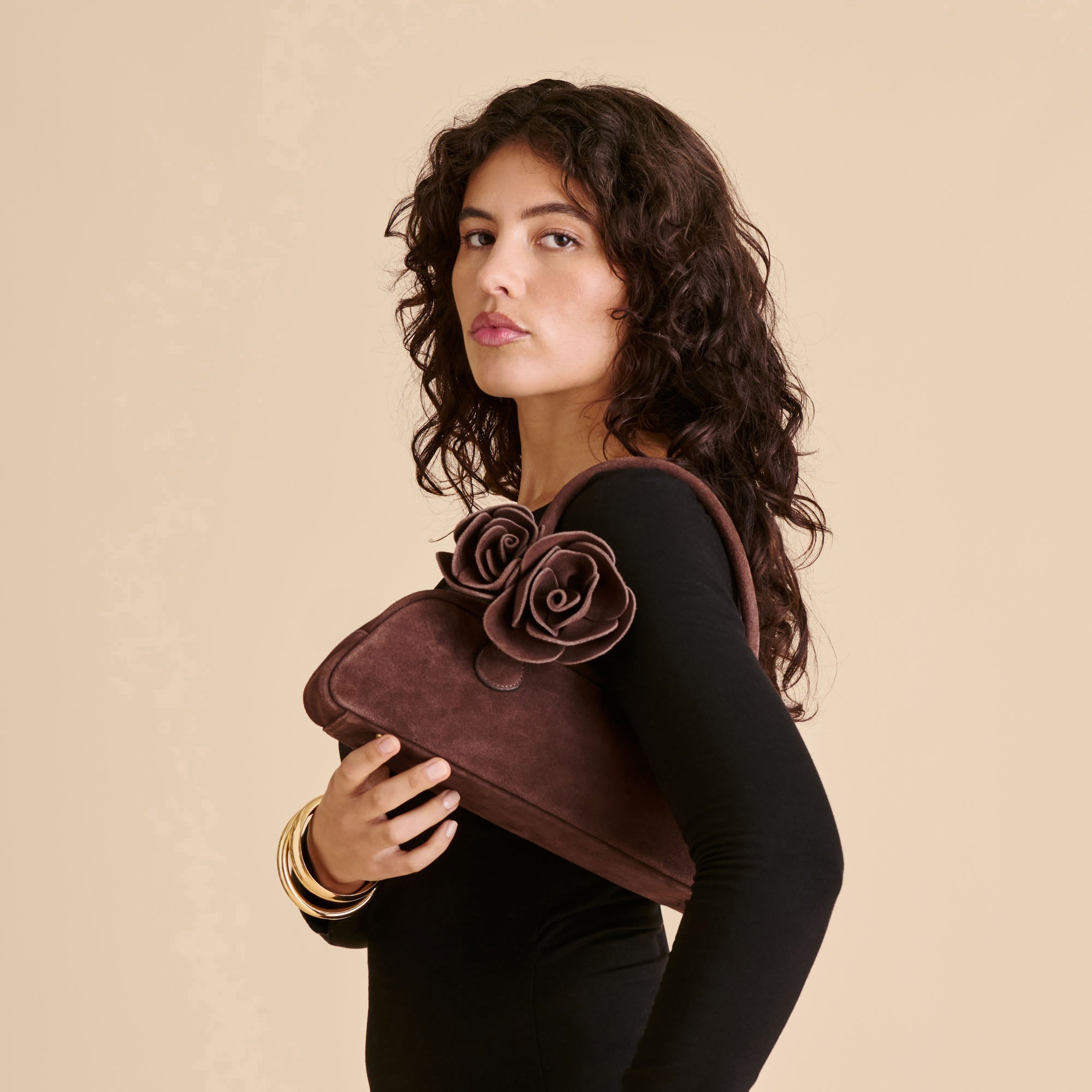 BORACAY SHOULDER BAG CHOCOLATE SUEDE