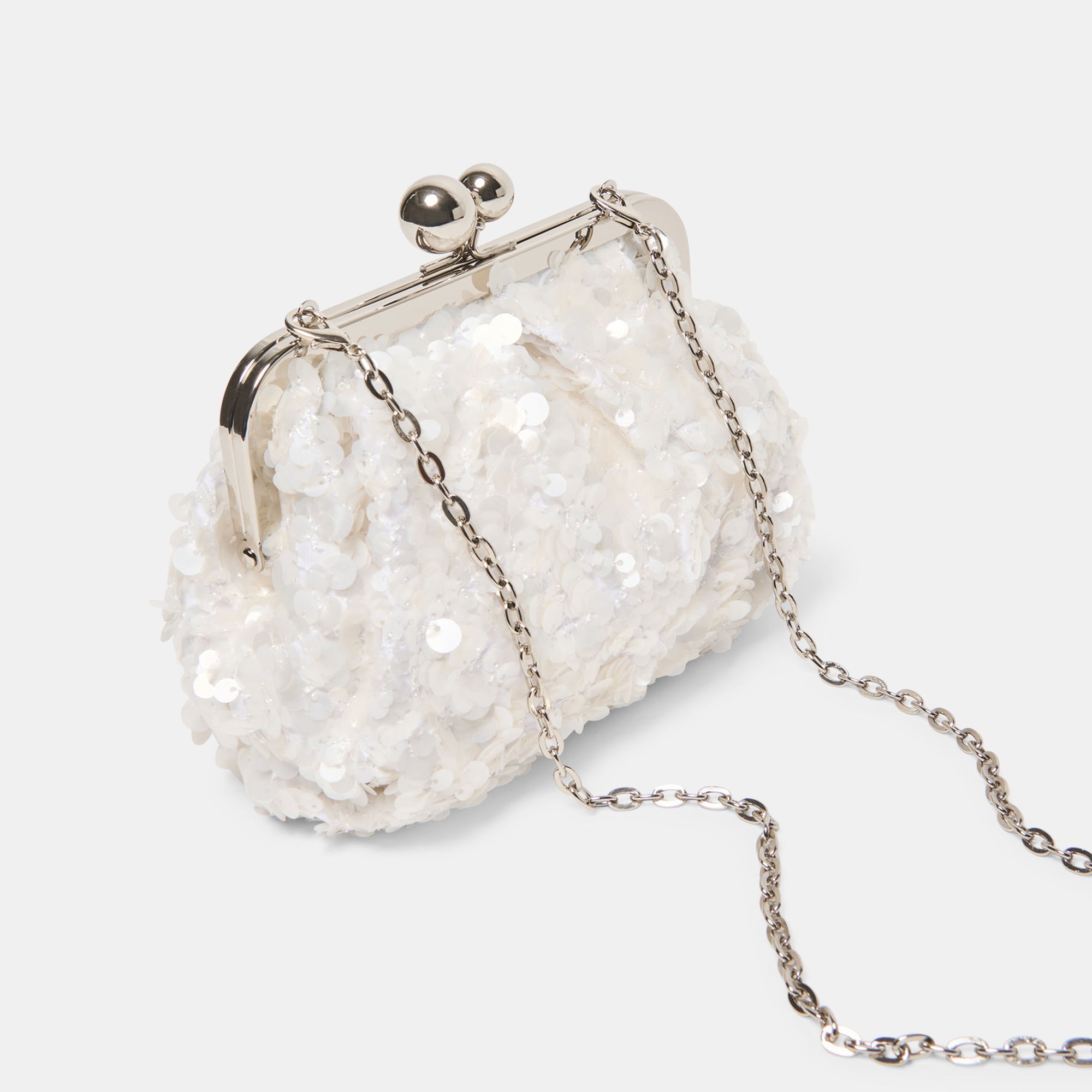 KENDALL CLUTCH WHITE SEQUIN