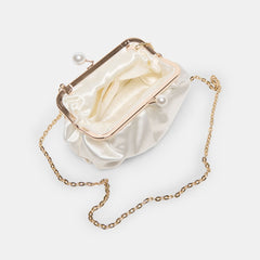KENDALL CLUTCH WHITE SATIN