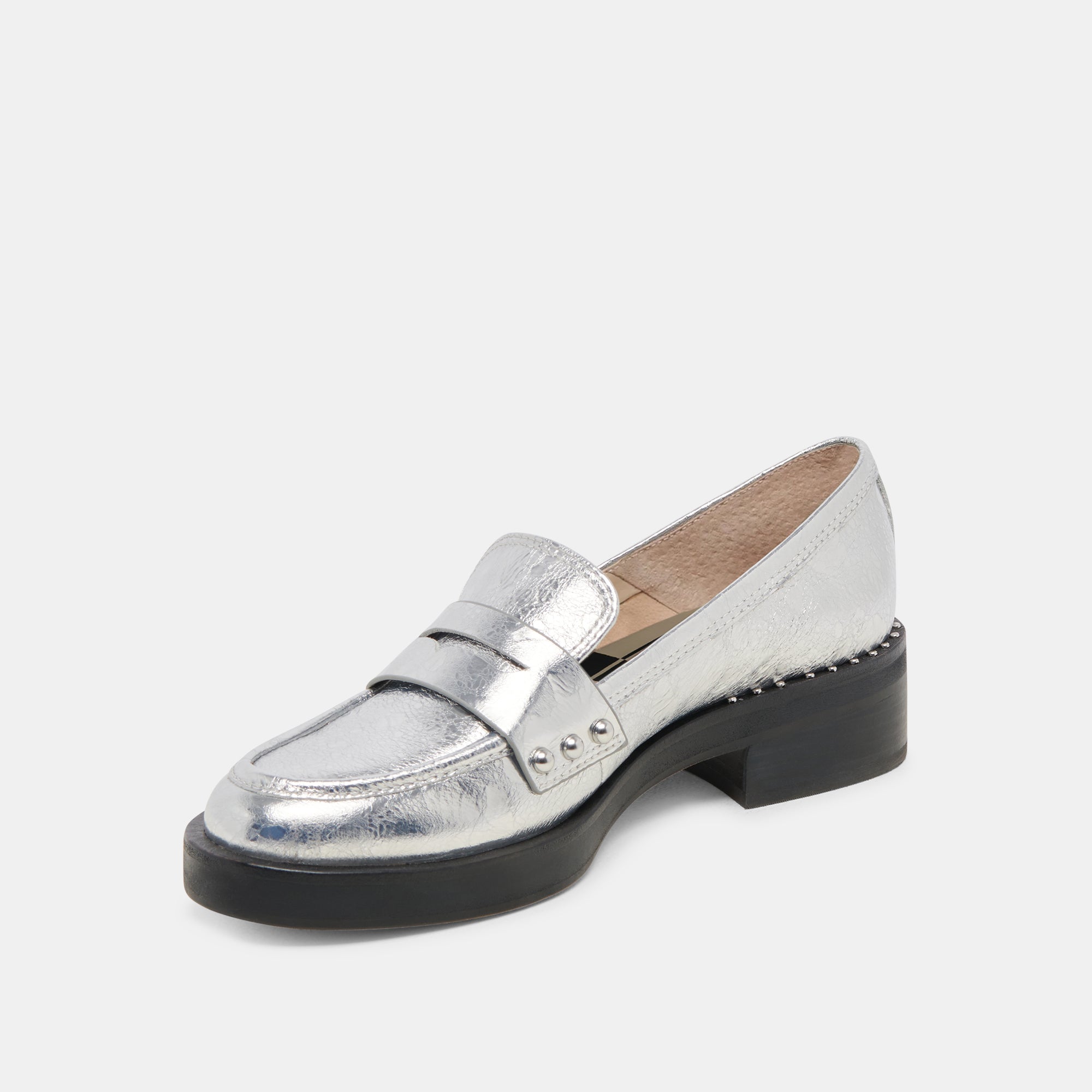 ALIANE LOAFERS SILVER DISTRESSED LEATHER