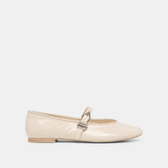 ALIZZA BALLET FLATS CREME CRINKLE PATENT