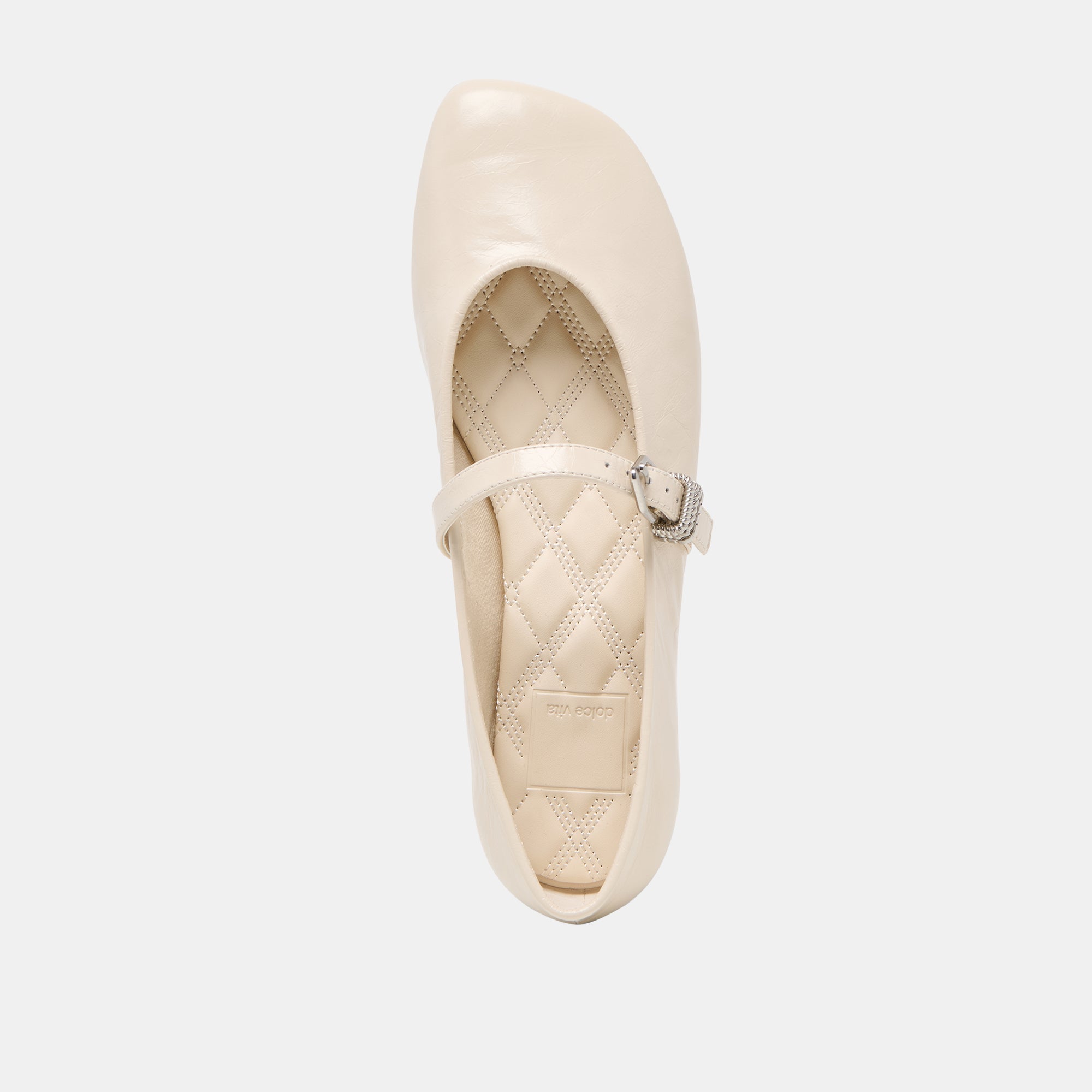 ALIZZA BALLET FLATS CREME CRINKLE PATENT