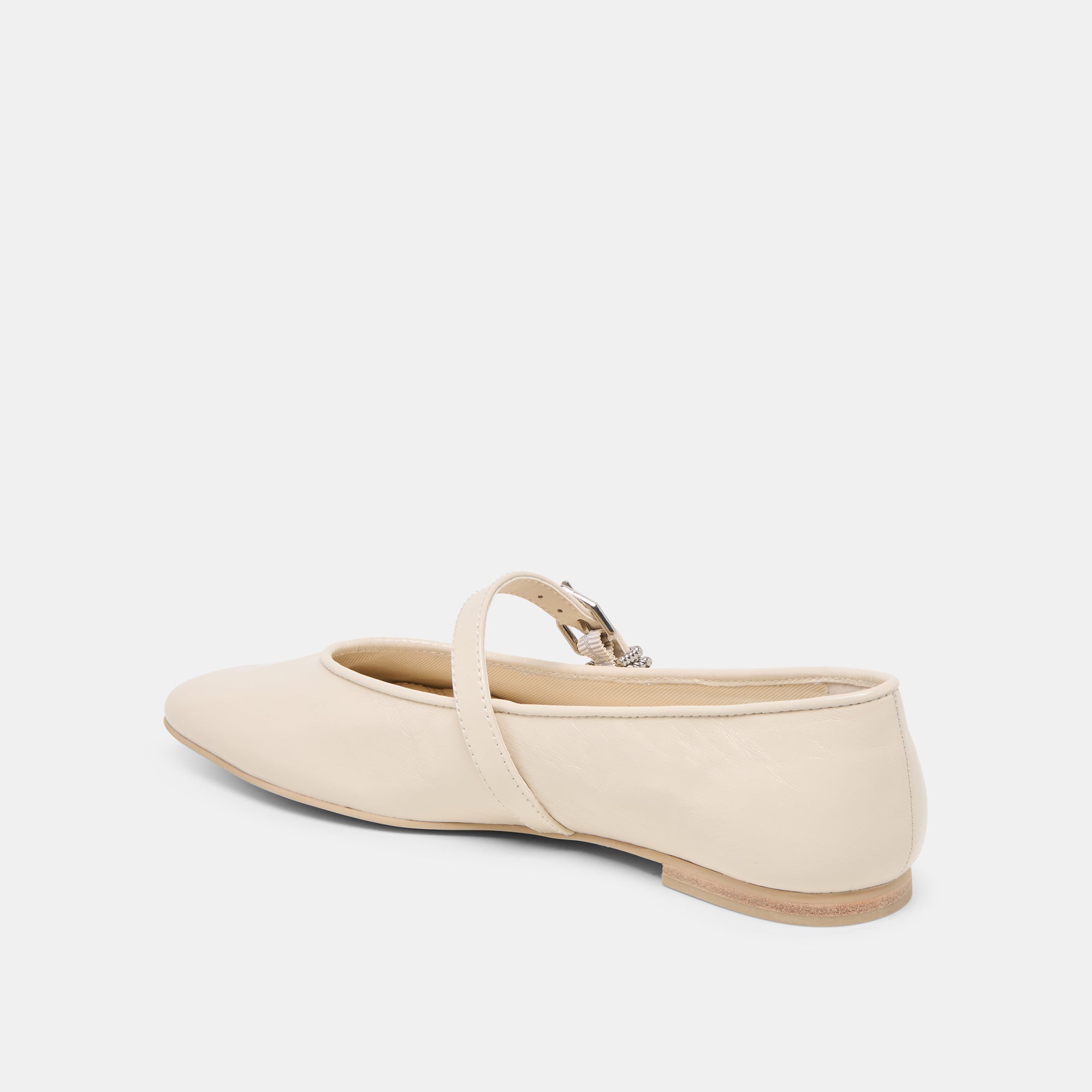 ALIZZA BALLET FLATS CREME CRINKLE PATENT