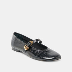 ALIZZA BALLET FLATS MIDNIGHT CRINKLE PATENT