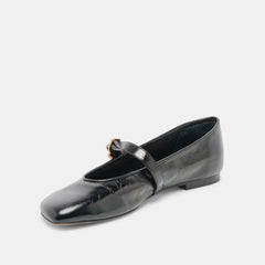 ALIZZA BALLET FLATS MIDNIGHT CRINKLE PATENT
