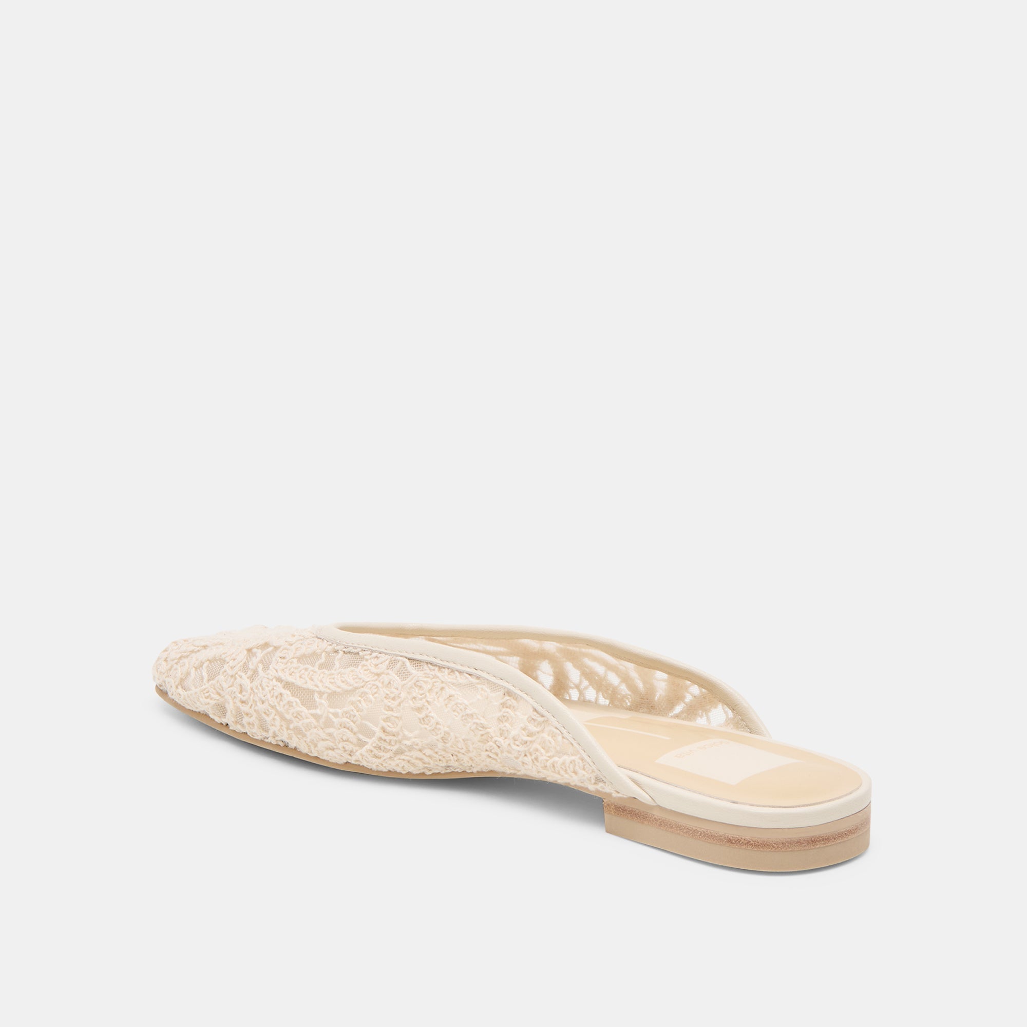 AUBRIE FLATS IVORY MACRAME MESH