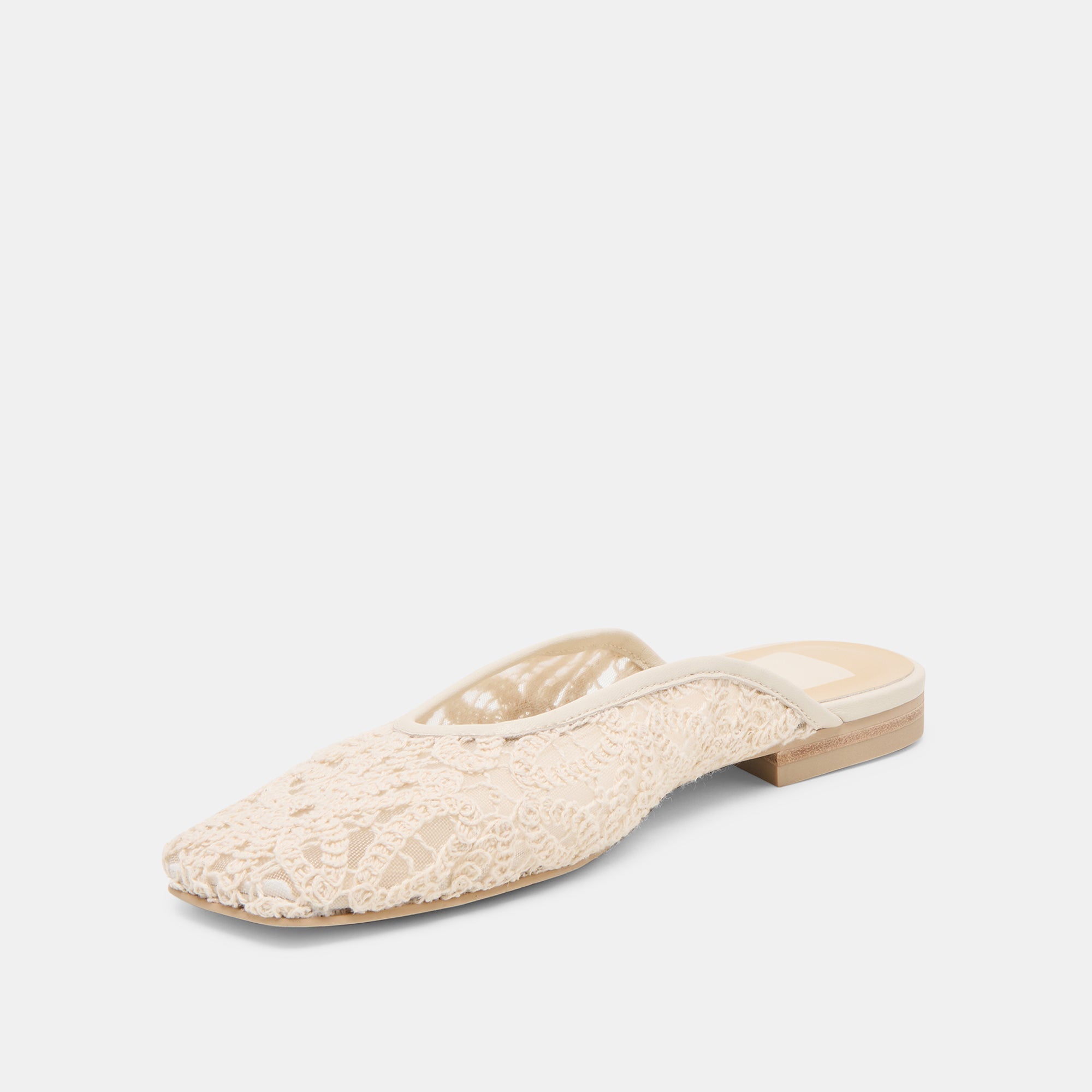 AUBRIE FLATS IVORY MACRAME MESH