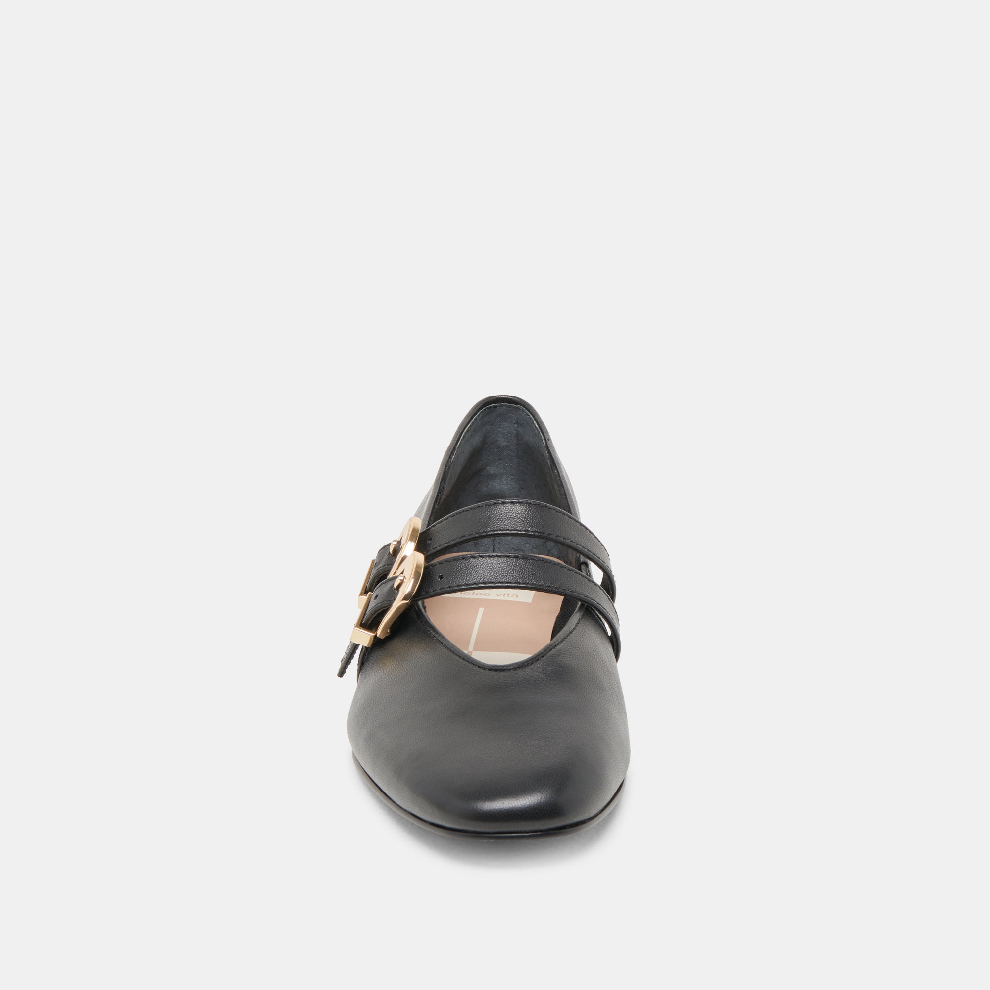 BAYLEE WIDE BALLET FLATS BLACK LEATHER