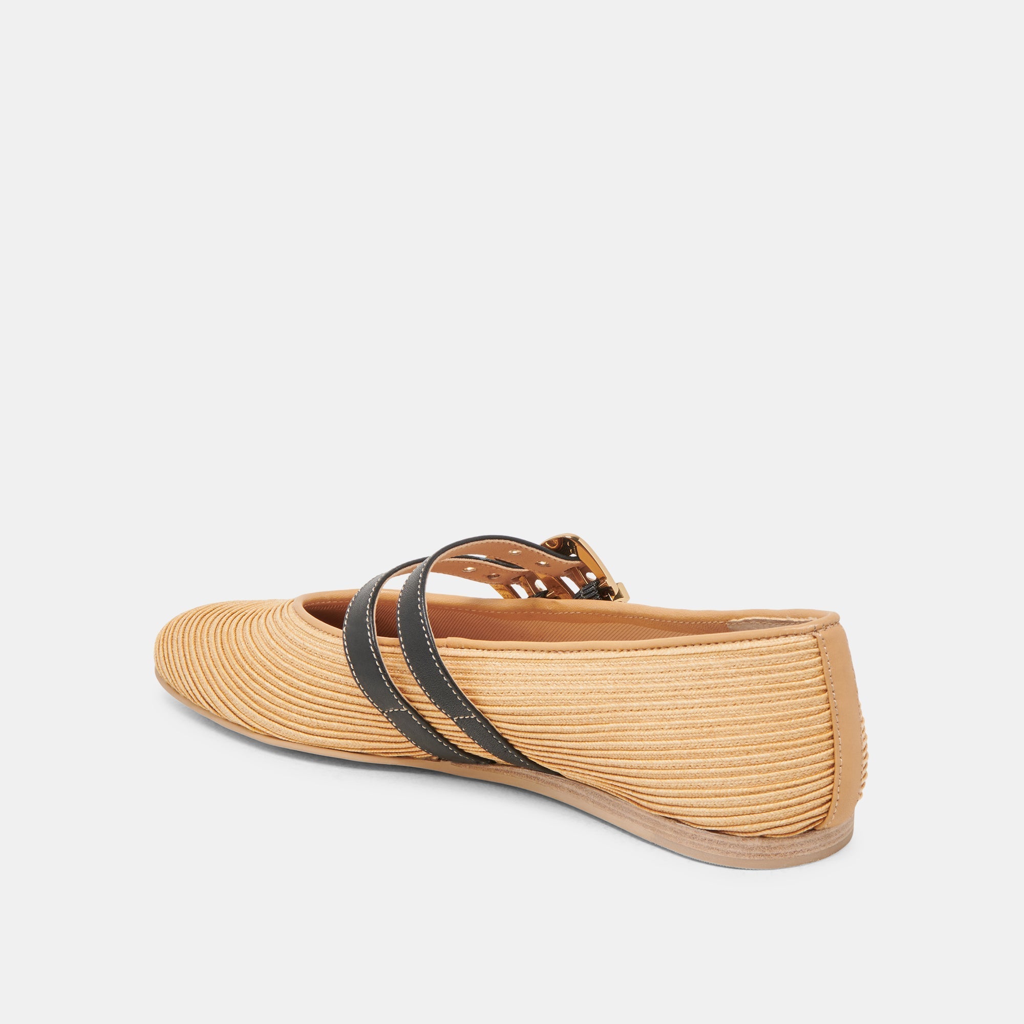 BAYLEE WIDE BALLET FLATS NATURAL RAFFIA