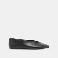 BRAIDY BALLET FLATS BLACK LEATHER