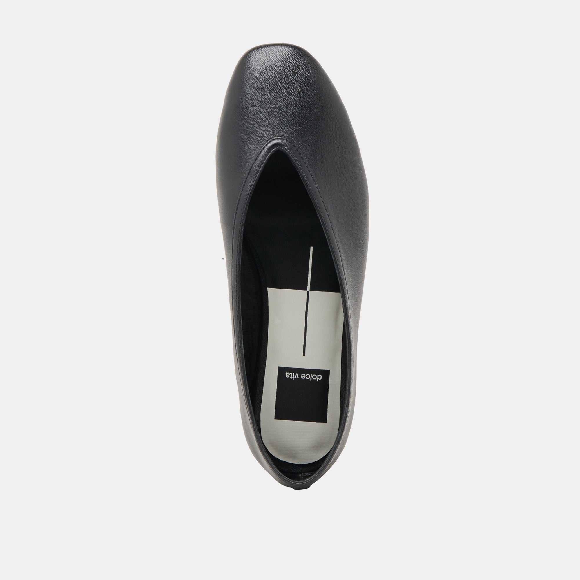 BRAIDY BALLET FLATS BLACK LEATHER