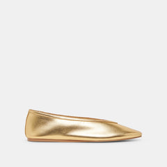 BRAIDY BALLET FLATS GOLD METALLIC LEATHER