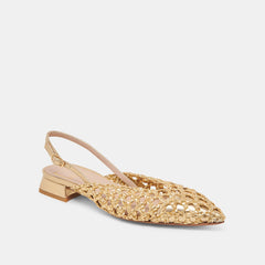 CYNDI FLATS GOLD WOVEN