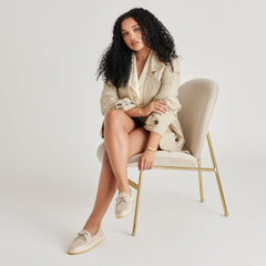 DORIS LOAFERS TAUPE METALLIC WOVEN