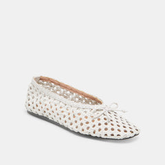 EDDA BALLET FLATS BONE WOVEN LEATHER