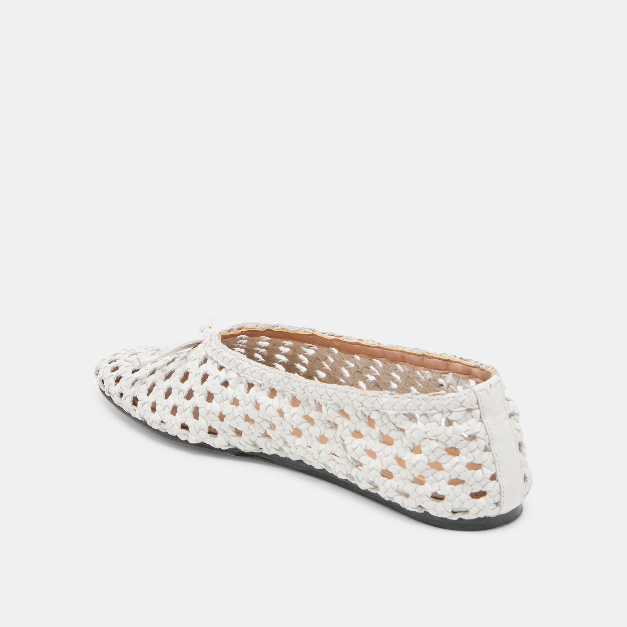 EDDA BALLET FLATS BONE WOVEN LEATHER