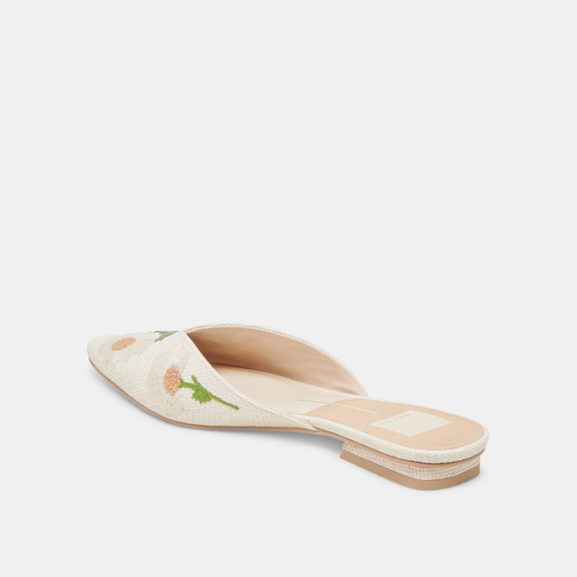 ELM FLATS WHITE FLORAL RAFFIA