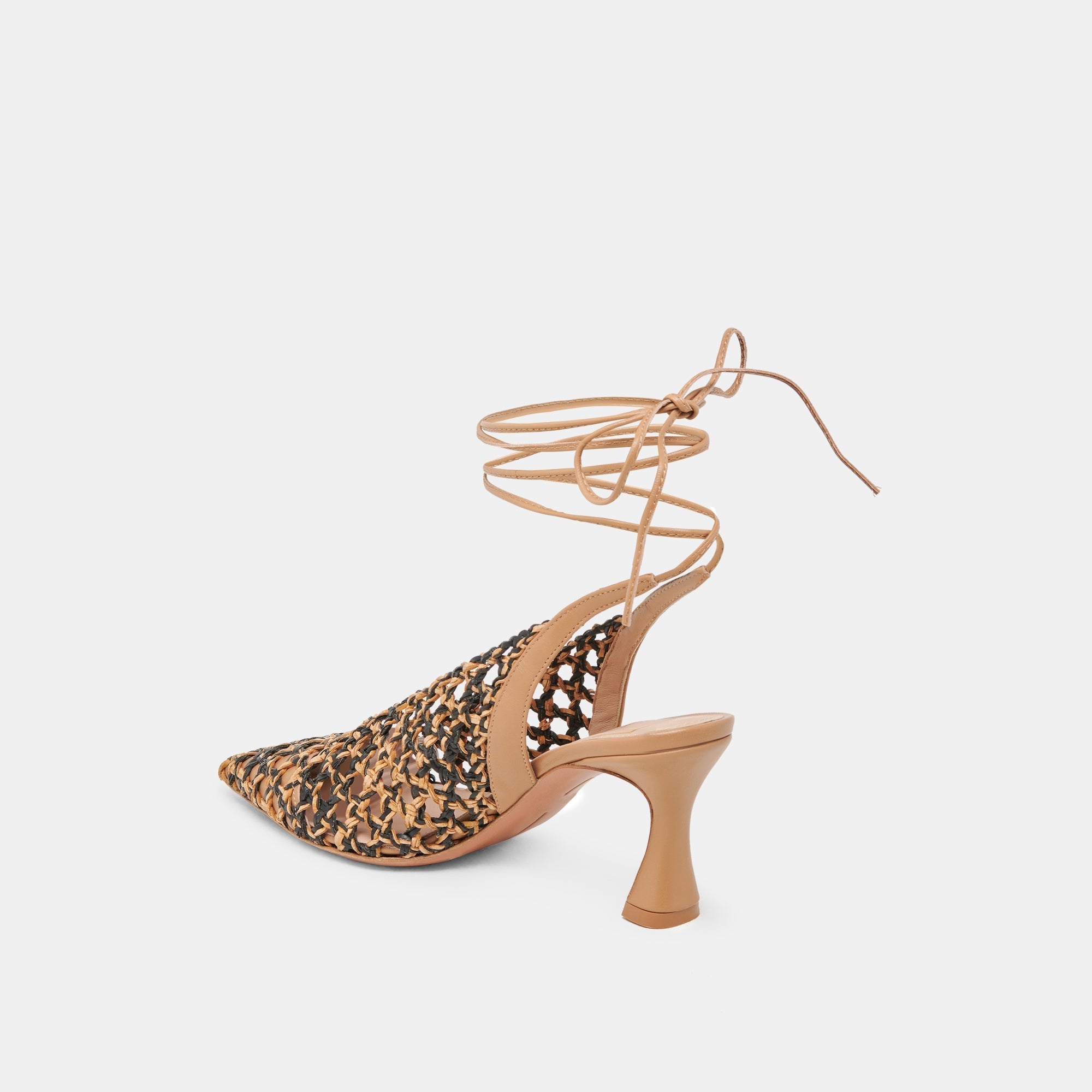 GESICA HEELS BLACK NATURAL WOVEN