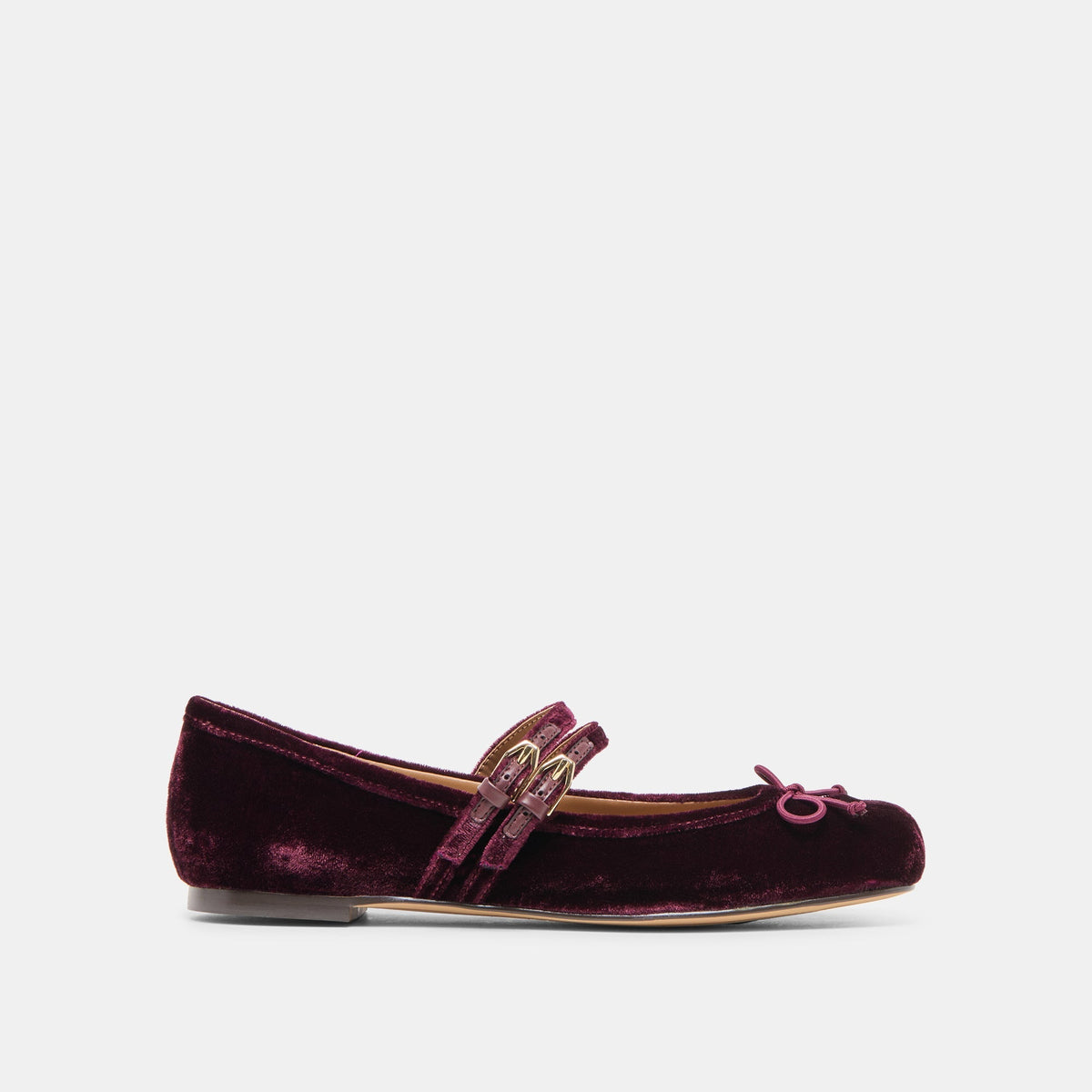 GIBSEN BALLET FLATS BURGUNDY VELVET