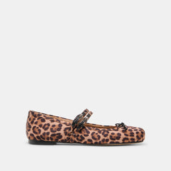 GIBSEN BALLET FLATS DK LEOPARD SATIN