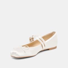 GIBSEN BALLET FLATS TRUE WHITE SATIN