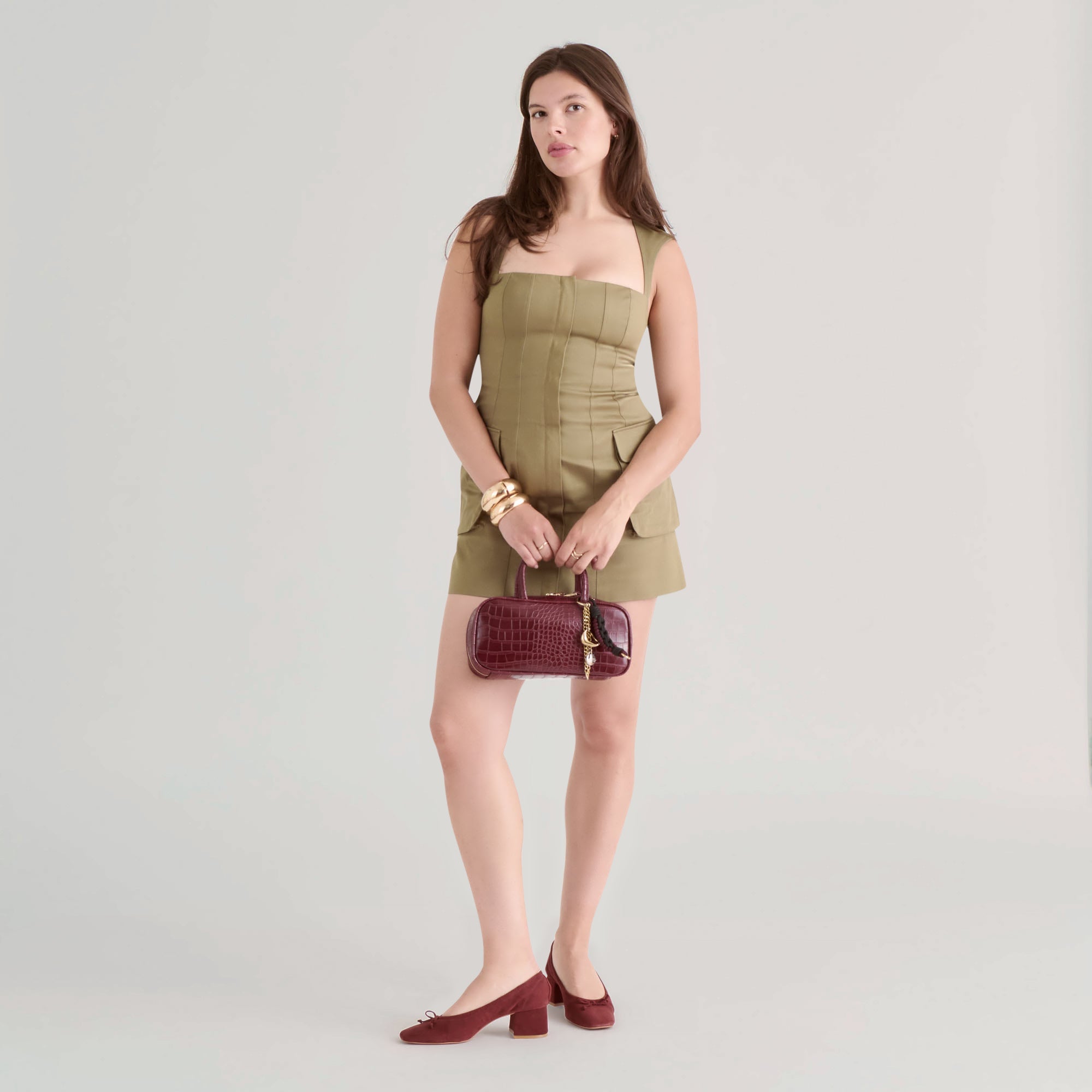 FLYN HANDBAG BURGUNDY CROCO STELLA